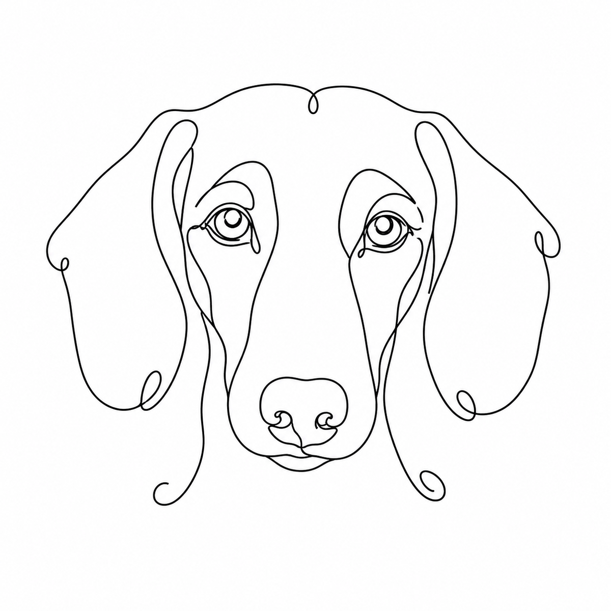 Dachshund Line Art Portrait, Digital Download, Minimalist Dog Wall Art